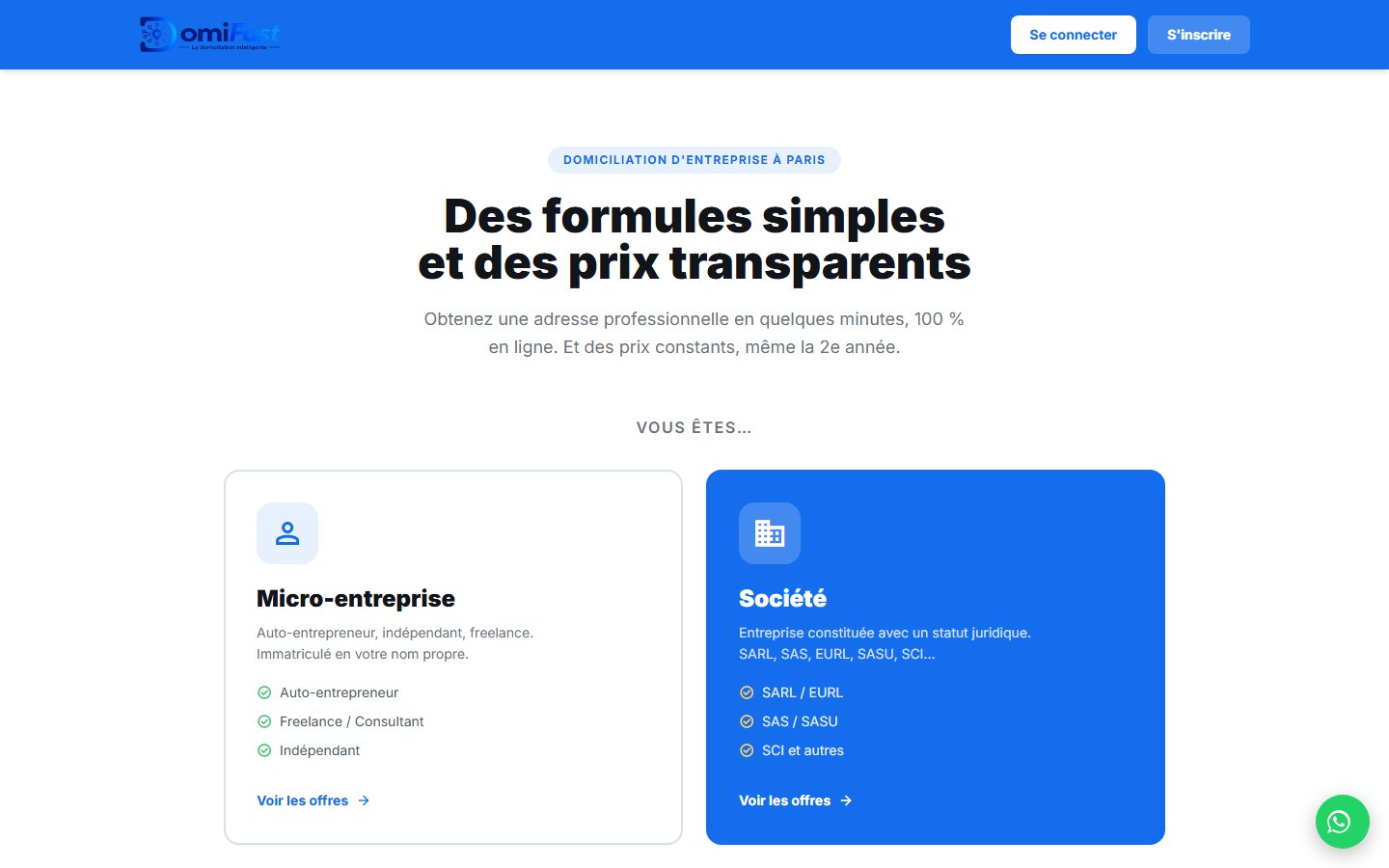 DomiFast - Offres et tarifs