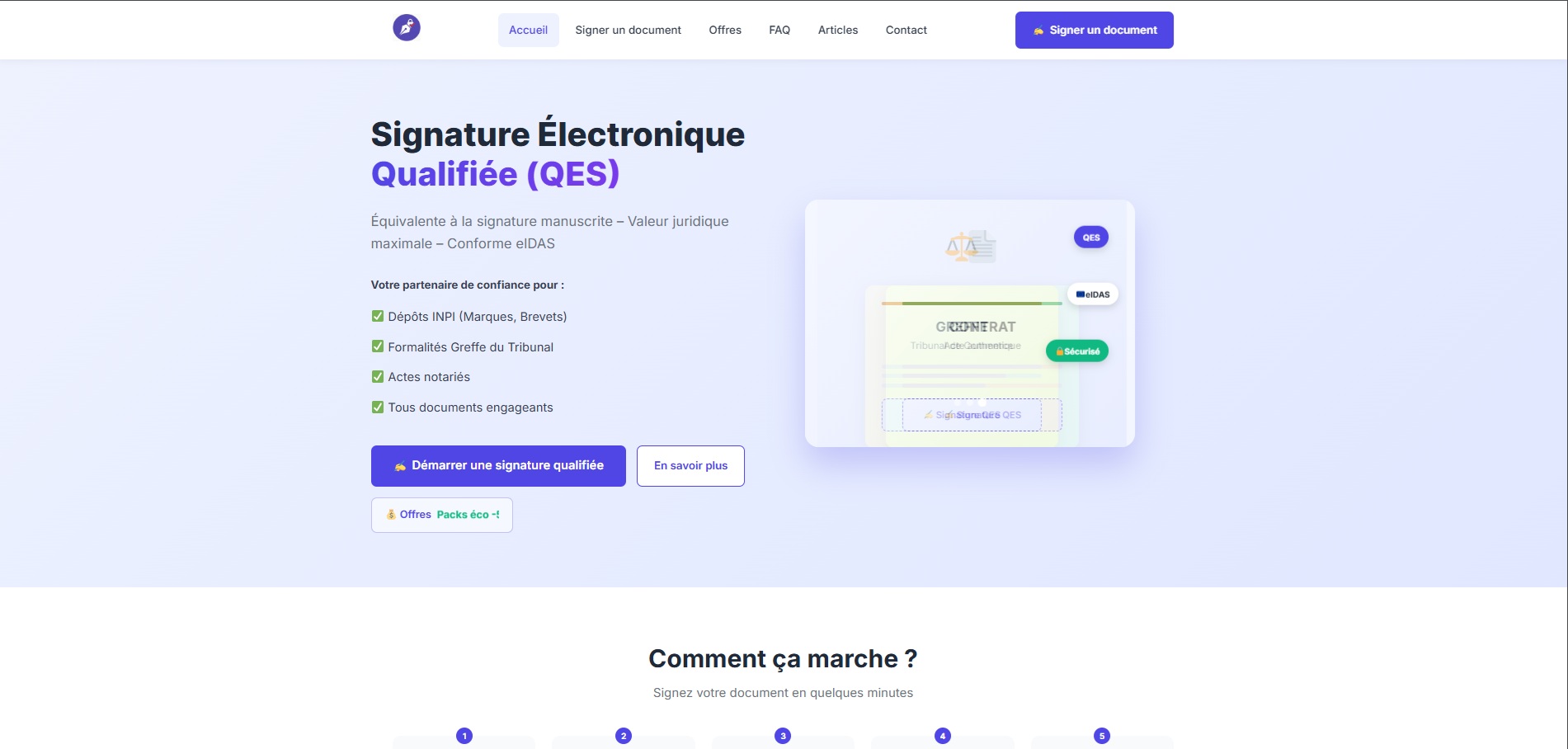 Signature Légale - Page d'accueil